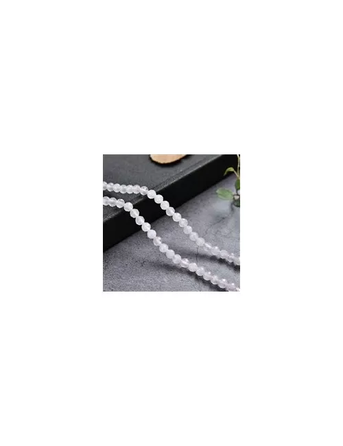 Heilstein & Edelstein-Strang - Kugeln, Rosenquarz, facettiert, 03mm (39cm)