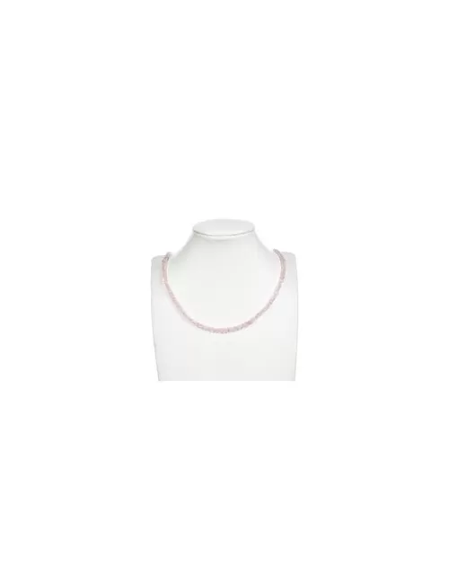 Heilstein & Edelstein-Strang - Würfel, Rosenquarz, facettiert, 04mm