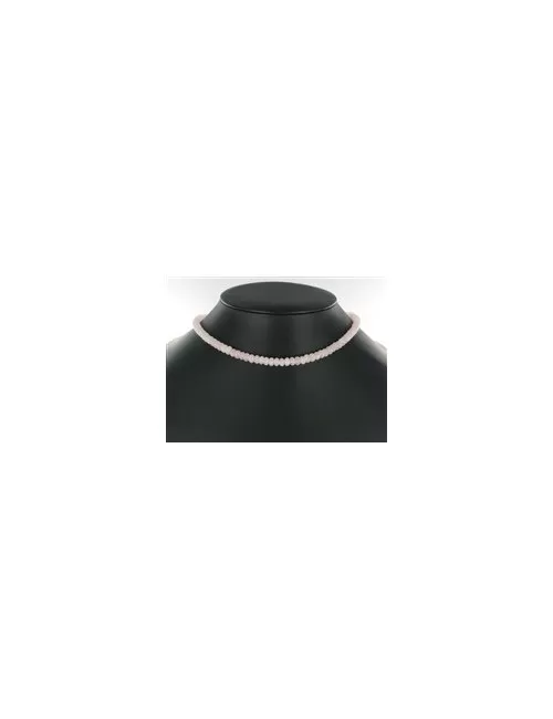 Heilstein & Edelstein-Strang - Button, Rosenquarz, 06mm