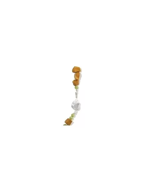 Heilstein & Edelstein-Strang - Nuggets, Rosenquarz, roh anpoliert, 12 - 15mm