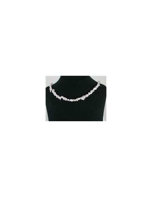 Heilstein & Edelstein-Strang - Splitter, Rosenquarz, 02-04 x 05-10mm (88cm)