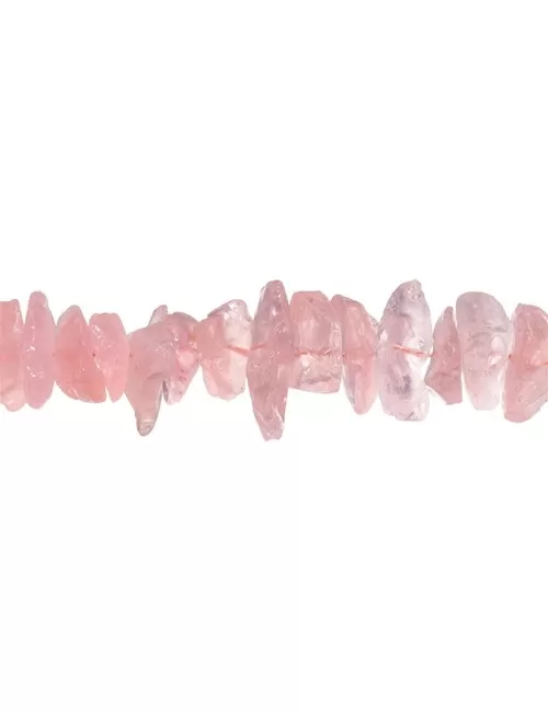 Heilstein & Edelstein-Strang - Nuggets, Rosenquarz A, roh anpoliert, 05-08 x 18-40mm