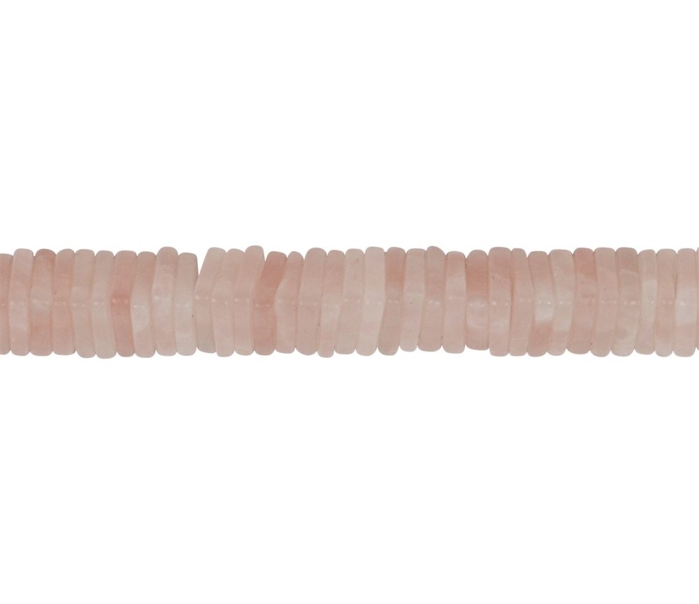 Heilstein & Edelstein-Strang - Dreieck flach, Rosenquarz, matt, 02 x 10mm