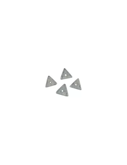 Heilstein & Edelstein-Strang - Dreieck flach, Rosenquarz, matt, 02 x 10mm