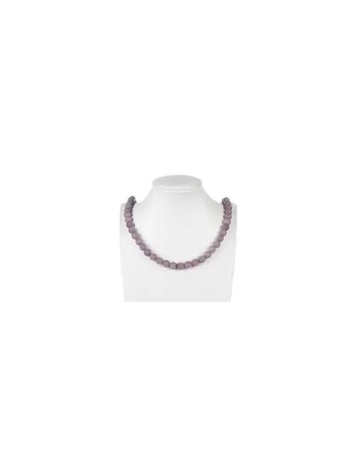 Heilstein & Edelstein-Strang - Kugeln, Rubin, matt, 10mm (39cm)