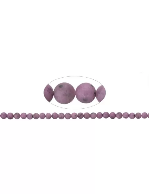 Heilstein & Edelstein-Strang - Kugeln, Rubin, matt, 08-09mm (39cm)