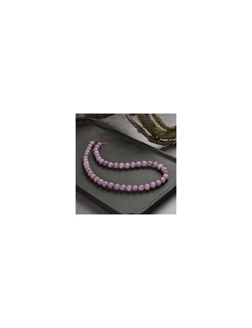 Heilstein & Edelstein-Strang - Kugeln, Rubin, matt, 08-09mm (39cm)