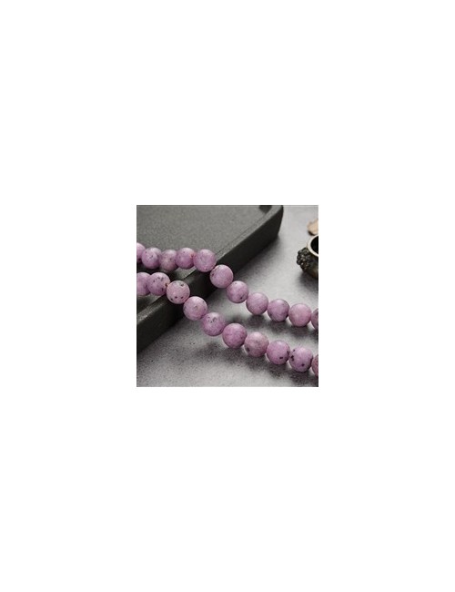 Heilstein & Edelstein-Strang - Kugeln, Rubin, matt, 08-09mm (39cm)