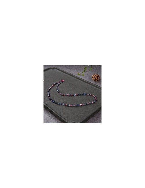 Heilstein & Edelstein-Strang - Scheibe/Coin, Rubin/Saphir, facettiert, 04mm (39cm)