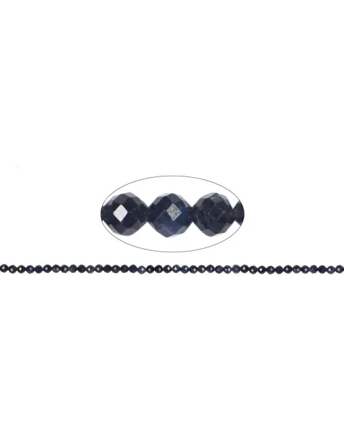 Heilstein & Edelstein-Strang - Kugeln, Saphir, facettiert, 04mm (39cm)