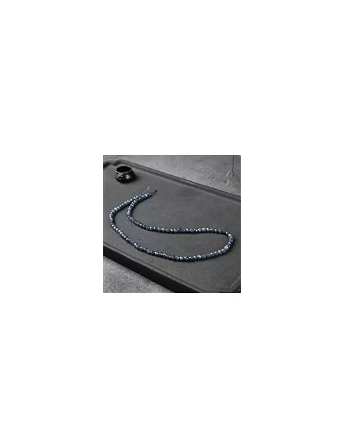 Heilstein & Edelstein-Strang - Kugeln, Saphir, facettiert, 04mm (39cm)