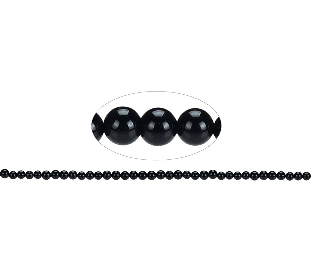 Heilstein & Edelstein-Strang - Kugeln, Schörl (stab.), 04mm