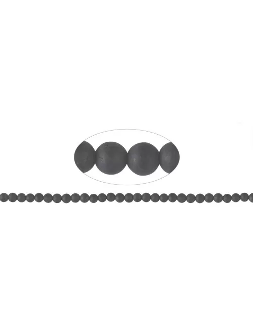 Heilstein & Edelstein-Strang - Kugeln, Schörl (stab.), matt, 06mm