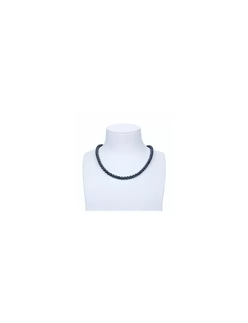 Heilstein & Edelstein-Strang - Kugeln, Schörl (stab.), matt, 06mm