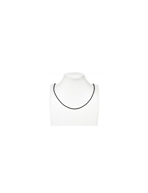 Heilstein & Edelstein-Strang - Kugeln, Schörl (stab.), facettiert, 02mm (39cm)