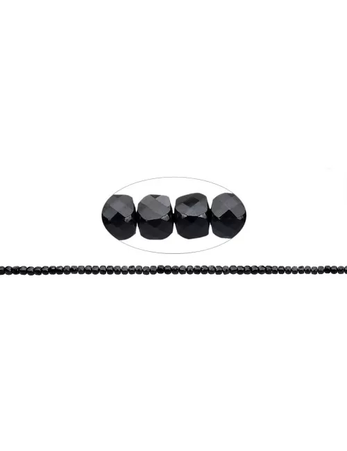 Heilstein & Edelstein-Strang - Würfel, Schörl (stab.), facettiert, 04mm