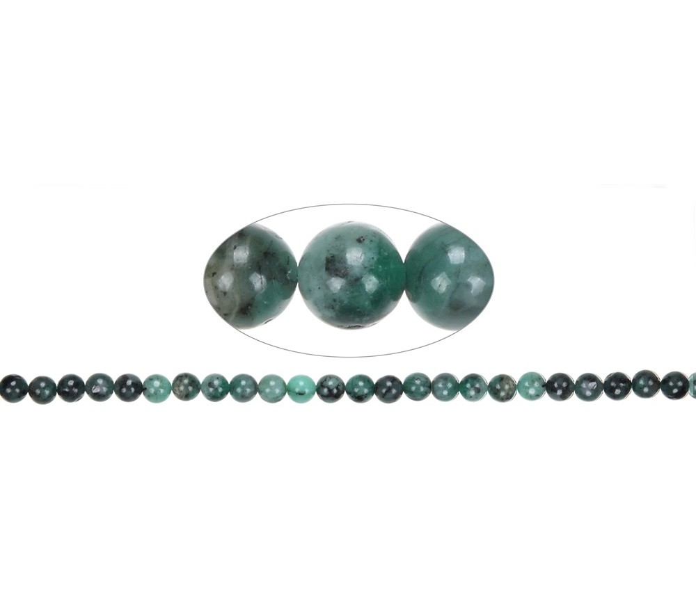 Heilstein & Edelstein-Strang - Kugeln, Smaragd, 08mm