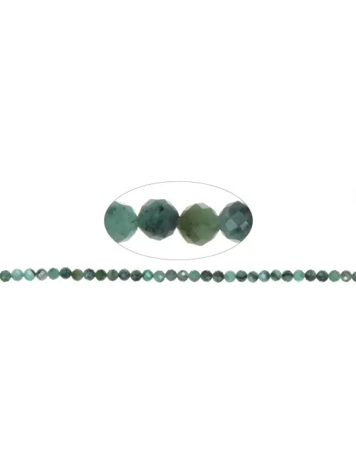 Heilstein & Edelstein-Strang - Kugeln, Smaragd, facettiert, 05mm (39cm)