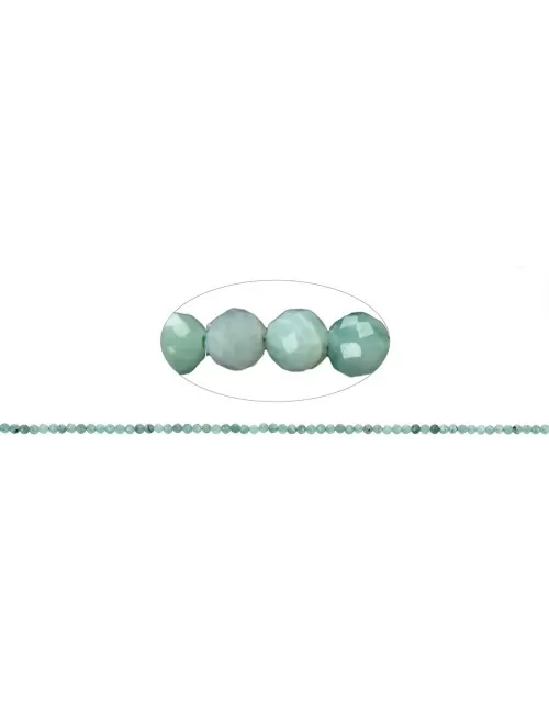 Heilstein & Edelstein-Strang - Kugeln, Smaragd, facettiert, 02mm (38cm)