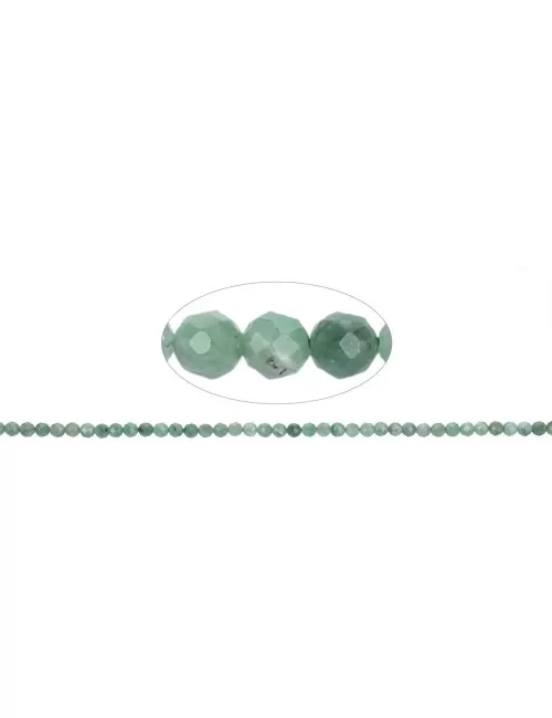 Heilstein & Edelstein-Strang - Kugeln, Smaragd, facettiert, 03,5- 04,0mm