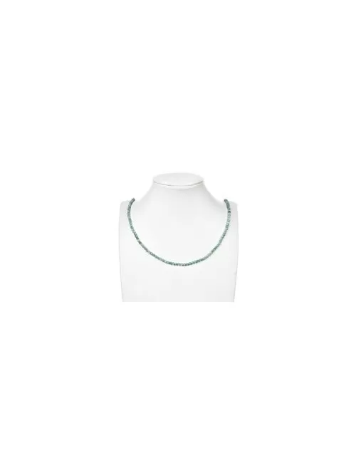 Heilstein & Edelstein-Strang - Kugeln, Smaragd, facettiert, 03,5- 04,0mm