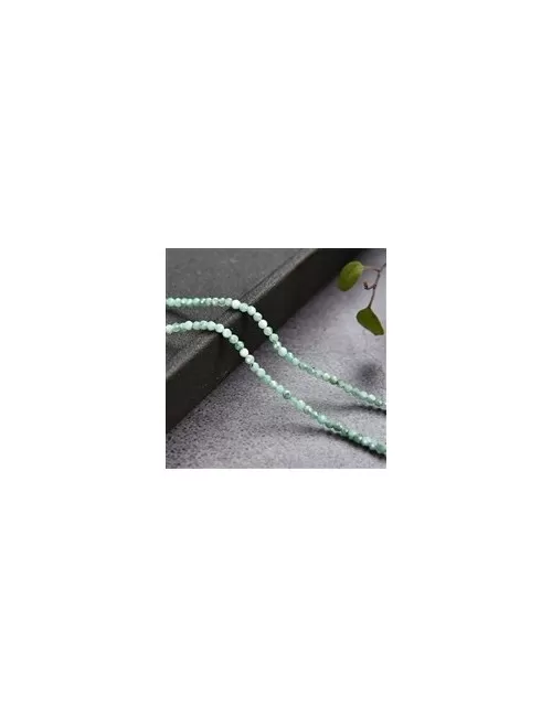 Heilstein & Edelstein-Strang - Kugeln, Smaragd, facettiert, 02,5-03,0mm
