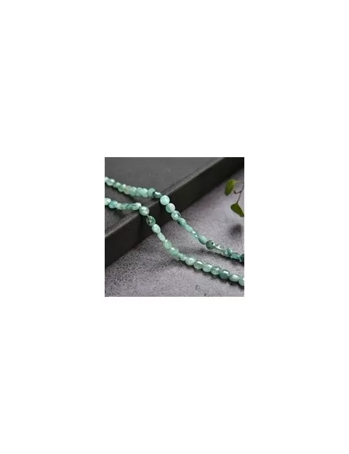 Heilstein & Edelstein-Strang - Scheibe/Coin, Smaragd, facettiert, 04mm (39cm)