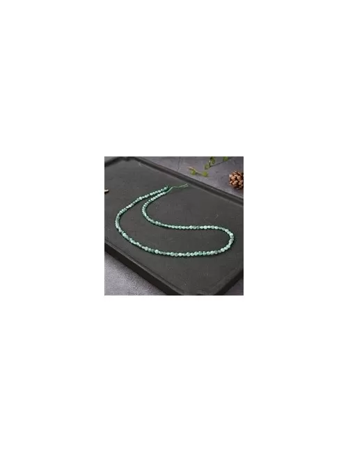 Heilstein & Edelstein-Strang - Scheibe/Coin, Smaragd, facettiert, 04mm (39cm)
