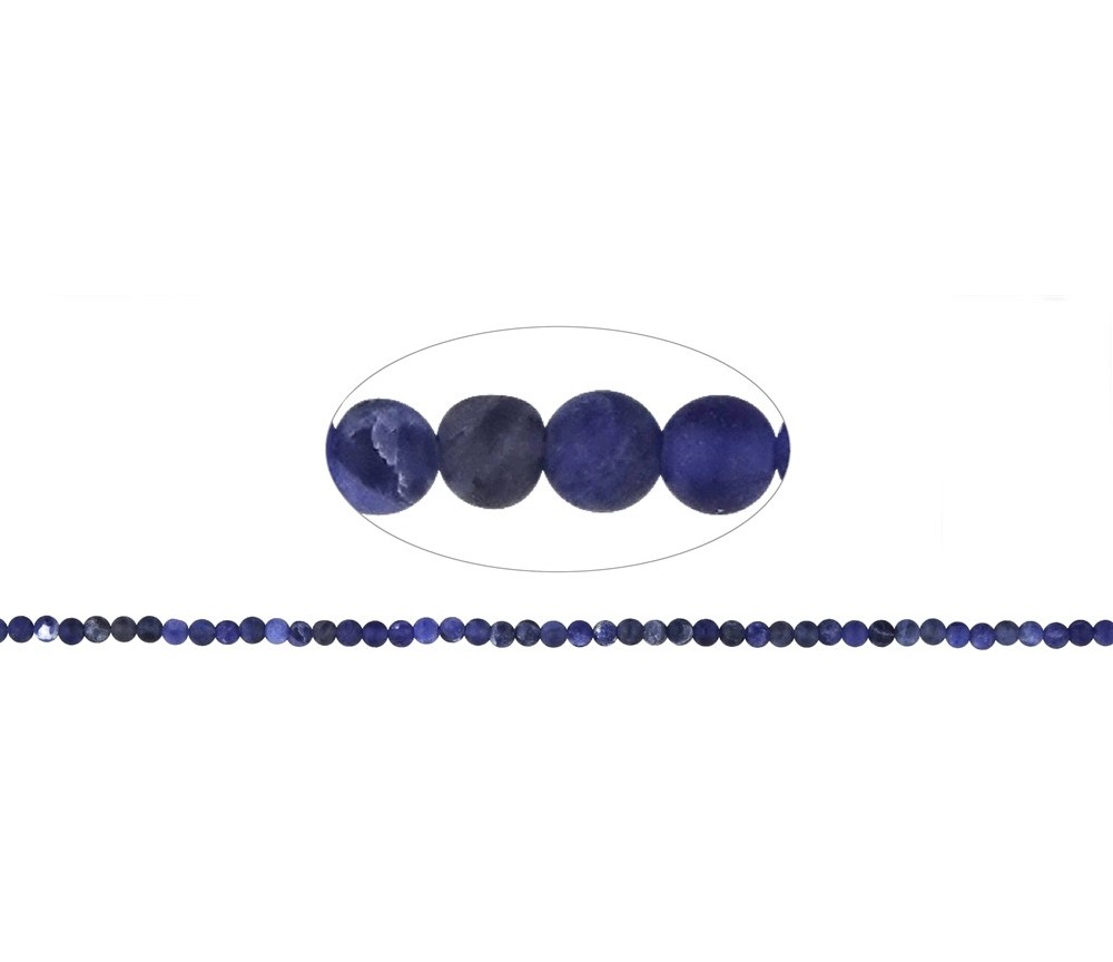 Heilstein & Edelstein-Strang - Kugeln, Sodalith, matt, 03mm (39cm)