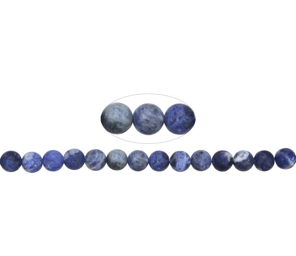 Heilstein & Edelstein-Strang - Kugeln, Sodalith, matt, 08mm