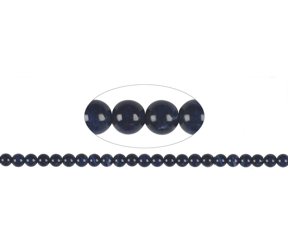 Heilstein & Edelstein-Strang - Kugeln, Sodalith extra, 08-09mm