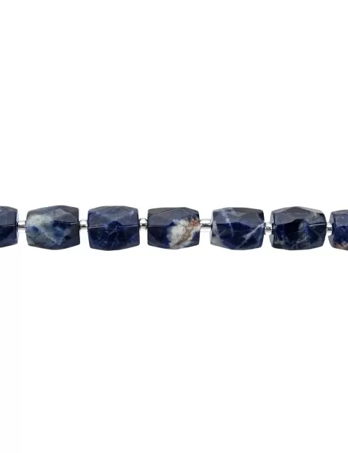 Heilstein & Edelstein-Strang - Rechteck, Sodalith, facettiert, 15 x 11-12mm
