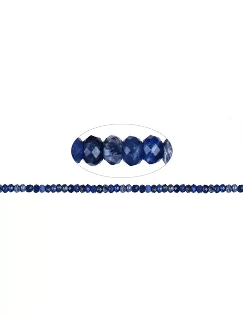 Heilstein & Edelstein-Strang - Button, Sodalith, facettiert, 04mm