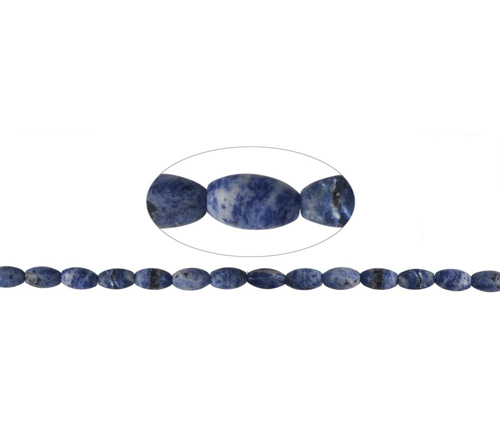 Heilstein & Edelstein-Strang - Spindel, Sodalith, matt, 14 x 08mm
