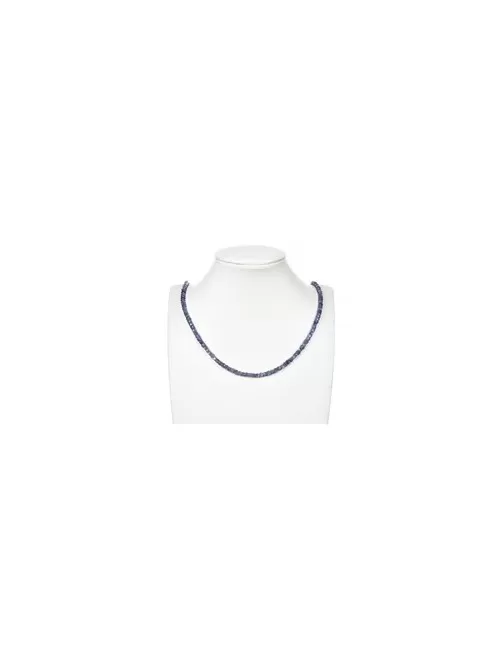 Heilstein & Edelstein-Strang - Würfel, Tansanit, facettiert, 04mm