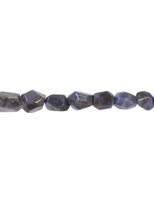 Heilstein & Edelstein-Strang - Nuggets grob facettiert, Tansanit, 08-15 x 07-11mm (43cm)