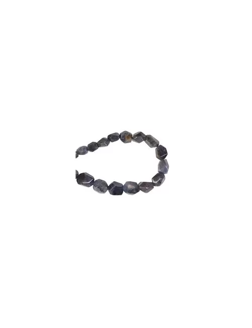 Heilstein & Edelstein-Strang - Nuggets grob facettiert, Tansanit, 08-15 x 07-11mm (43cm)