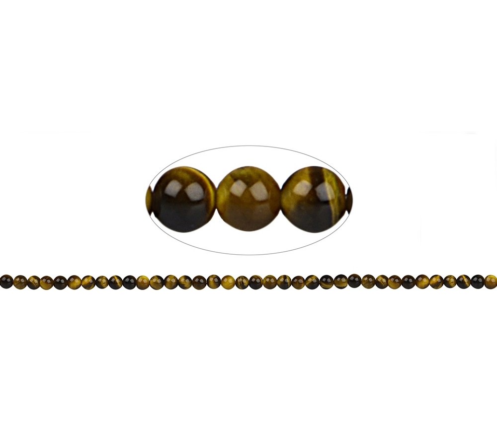 Heilstein & Edelstein-Strang - Kugeln, Tigerauge, 04mm