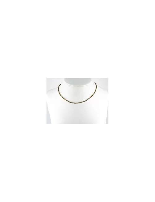 Heilstein & Edelstein-Strang - Kugeln, Tigerauge, facettiert, 02mm