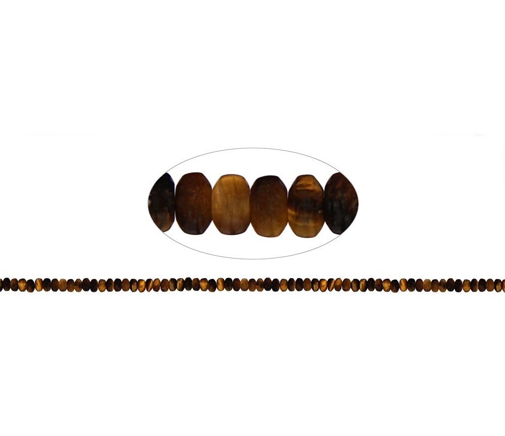 Heilstein & Edelstein-Strang - Button, Tigerauge, 04mm