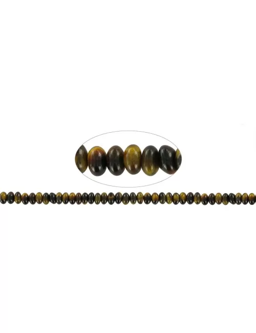 Heilstein & Edelstein-Strang - Button, Tigerauge, 04 x 06mm (39cm)