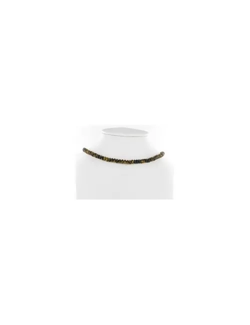 Heilstein & Edelstein-Strang - Button, Tigerauge, 04 x 06mm (39cm)