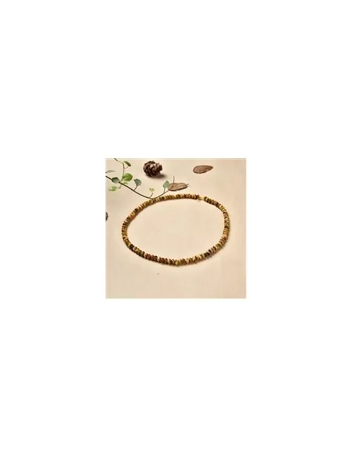 Heilstein & Edelstein-Strang - Button, Tigerauge (gelb), facettiert, 05 x 08mm (38cm)
