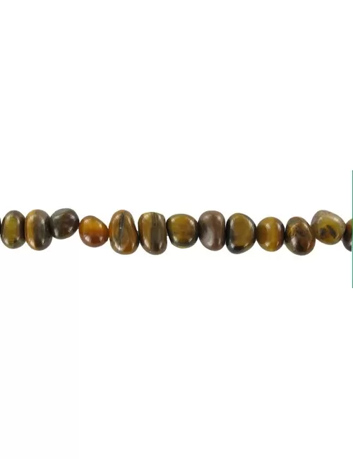 Heilstein & Edelstein-Strang - Nuggets Pebbles , Tigerauge, 07 x 09-12mm