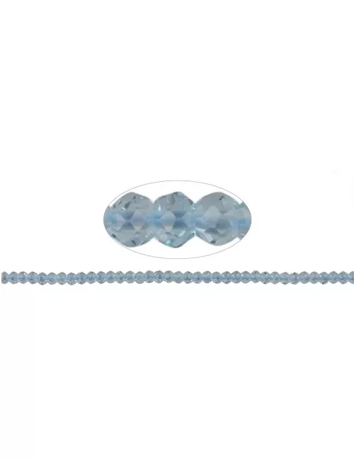 Heilstein & Edelstein-Strang - Kugeln, Topas (blau), facettiert, 02,5mm