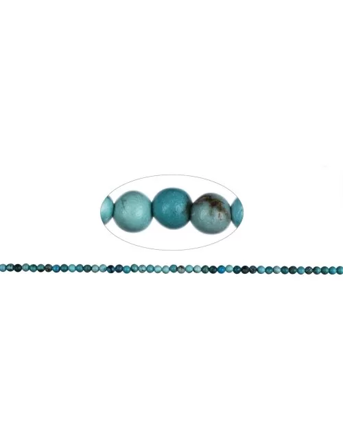 Heilstein & Edelstein-Strang - Kugeln, Türkis (stab.), 02mm