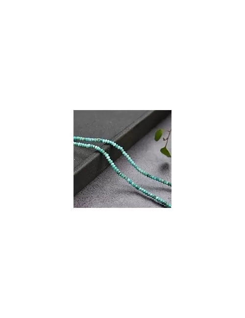 Heilstein & Edelstein-Strang - Button/Disc, Türkis (stab.), facettiert, 01 x 02mm