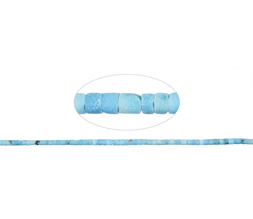 Heilstein & Edelstein-Strang - Zylinder, Türkis (stab.), matt, 01 x 01mm (37cm)