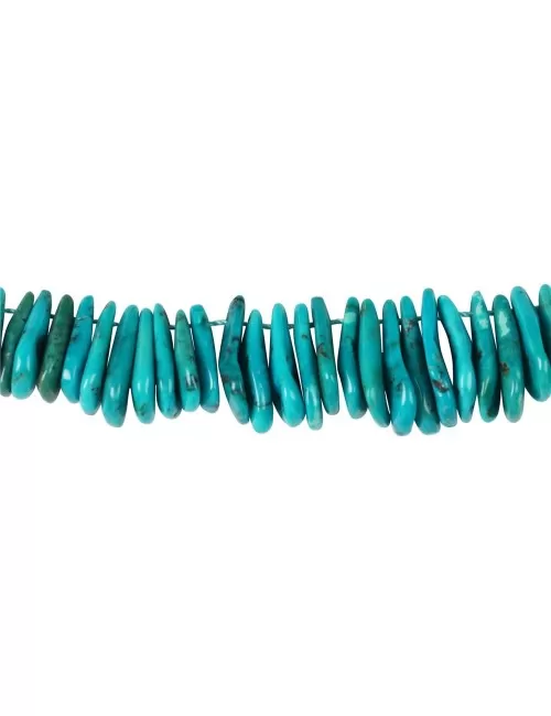 Heilstein & Edelstein-Strang - Tropfen flach, Türkis (stab.), 02-03 x 13-23mm (44cm)