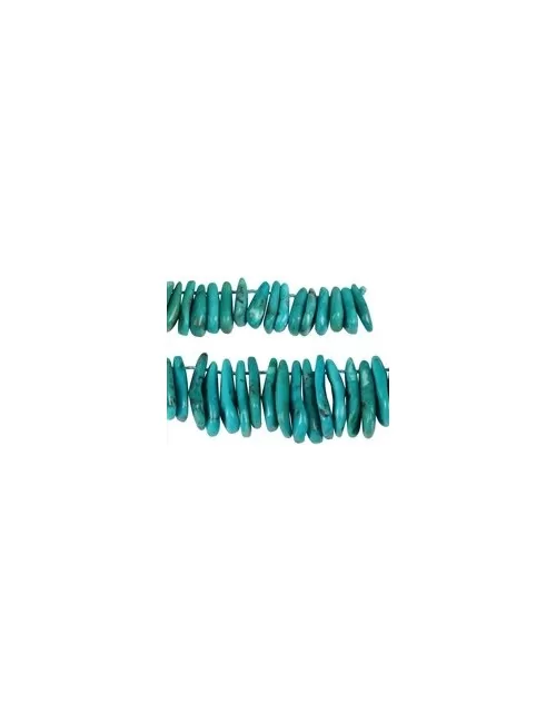 Heilstein & Edelstein-Strang - Tropfen flach, Türkis (stab.), 02-03 x 13-23mm (44cm)